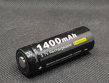 Акумулятор Soshine 18500P з захистом 3,7V 1400mAh ( 1шт. )