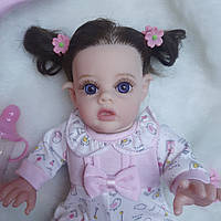 Красивая мини кукла Реборн девочка Эльф 30 см с длиными волосами, мягконабивной пупс с одеждой и аксессуарами