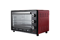 Электродуховка Liberton LEO-380 RED 1600Вт, объем 38л, 3 режима, макс. температура 250°C, таймер, красный