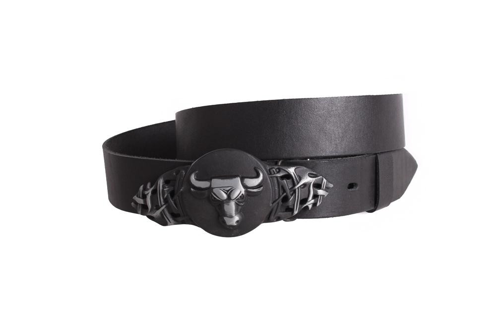 Чоловічий ремінь з натуральної шкіри під джинси 49143 чорний, фото 1