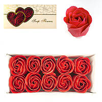 Набор цветов из ароматизированного мыла Бутоны Роз 10 шт в подарочной коробке 4*8*16см
