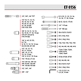 Набір інструментів 1/2" і 3/8" і 1/4", 156 одиниць, Cr-V STORM INTERTOOL ET-8156, фото 10