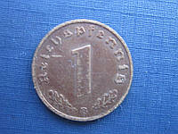 Монета 1 пфенниг Германия 1939 В бронза рейх свастика