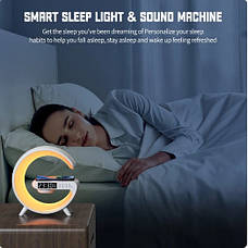 Смарт лампа G-Smart RGB Night Light 15W з бездротовою зарядкою та Bluetooth колонкою, Black, фото 4