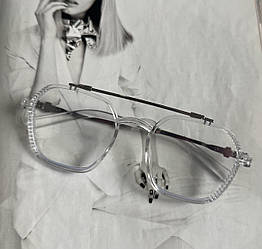 Іміджеві окуляри унісекс в прозорій оправі з анти відблиск (1233-1)