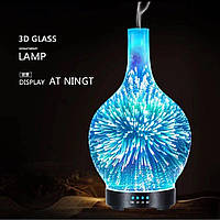 Зволожувач повітря з rgb підсвічуванням 3D Glass Lamp (Аромадифузор для дому) Ультразвуковий зволожувач повітря