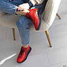 Червоні шкіряні жіночі кросівки демі, фото 8