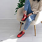 Червоні шкіряні жіночі кросівки демі, фото 7