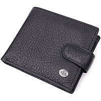 Мужской бумажник удобного размера из натуральной кожи ST Leather 22471 Черный от Mirasvid