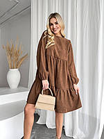 Жіноче плаття із мікровельвета вільного кроя (Норма), фото 5