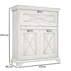 Комод бар для вітальні Kashmir 123 см сосна біла в стилі прованс