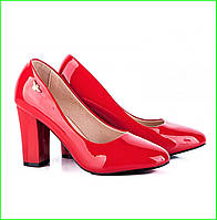 Жіночі Червоні Туфлі на Толстовці Лакові Модельні (розміри: 36,38,39) - 072