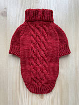 В'язаний Светр для Собак Hand Made Розмір XS Колір Червоний (00796)