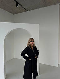 Жіноче весняне кашемірове пальто S M L XL чорний, L