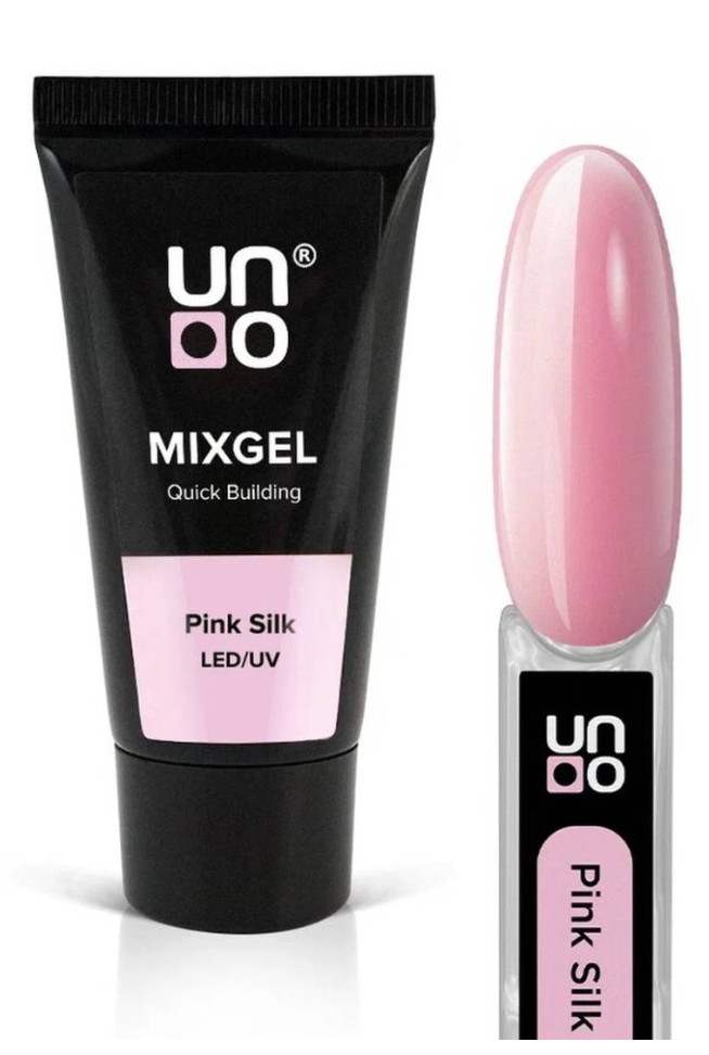 Акрил-гель полигель Uno Mixgel Quick Building 30 мл Pink Silk*, фото 1