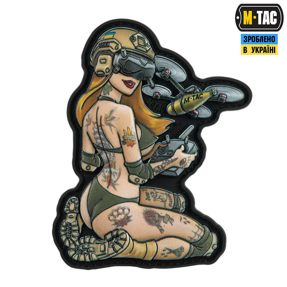 M-Tac нашивка Tactical girl №6 PVC Hooligan Olive V2