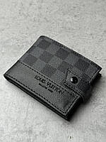 Гаманець шкіряний Louis Vuitton /чорна з сірим клітка