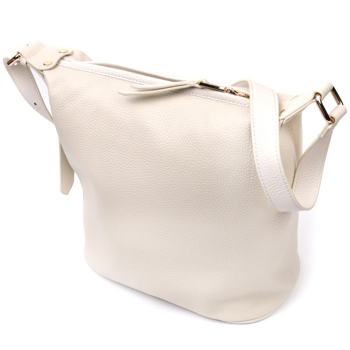 Зручна сумка жіноча з однією довгою ручкою з натуральної шкіри Vintage 22307 Біла
