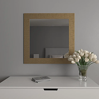 Зеркало в золотой оправе настенное для спальни 96х96 в широкой раме, зеркало квадратное для ванны x красивое
