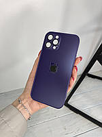 Чохол із загартованого матового скла з лінзами на камері на IPhone 12 Pro Max ( фіолетовий )