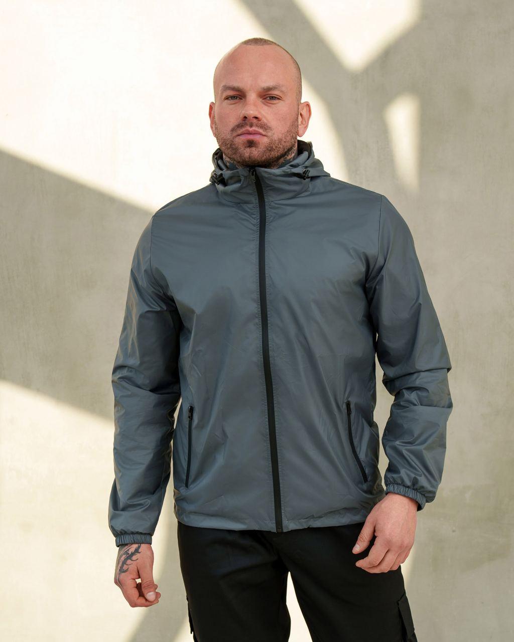 Чоловіча вітровка графітова куртка унісекс, фото 1