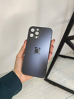 Чохол із загартованого матового скла з лінзами на камері на IPhone 13 Pro Max ( графіт )