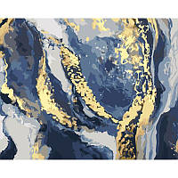 Картины по номерам абстрактные Набор для росписи Gray gold and white 40x50 Strateg с золотой краской GS1448