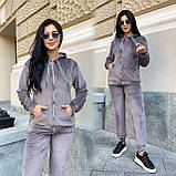 Жіночий велюровий спортивний костюм на змійці батал, фото 6