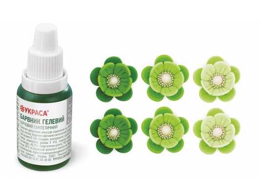 Барвник гелевий Украса Зелене яблуко, фото 1