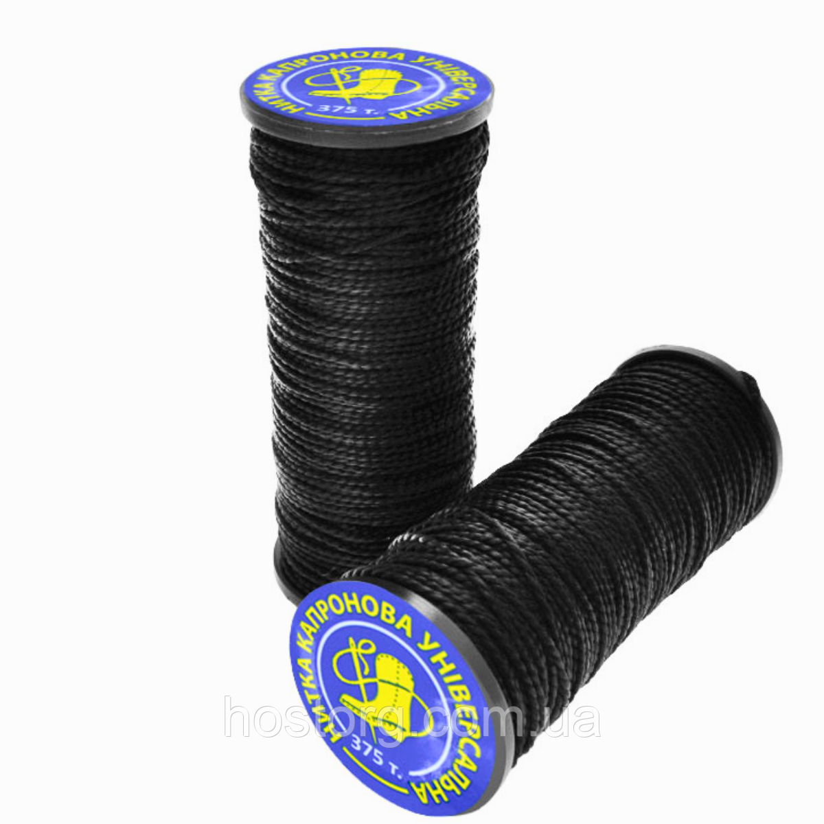 Капронова взуттєва нитка 0.6 мм tex №187 чорна (упаковка 10шт)