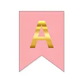 Букви на прапорці для будь яких написів "Апостроф" золото на бузковому