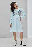 Изысканное платье для беременных и кормящих Magnolia Юла Мама S Голубой DR-30.092