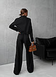 Жіночий костюм-двійка, штани плаццо + укорочений піджак (S-M, M-Lр.) P10059, фото 3
