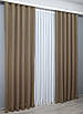 Уцінка! Комплект (2шт. 1,5х2,7м.) штор із тканини мікровелюр Petek. Колір темний беж. Код 749ш 38-001, фото 5