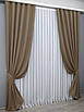 Уцінка! Комплект (2шт. 1,5х2,7м.) штор із тканини мікровелюр Petek. Колір темний беж. Код 749ш 38-001, фото 3