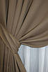 Уцінка! Комплект (2шт. 1,5х2,7м.) штор із тканини мікровелюр Petek. Колір темний беж. Код 749ш 38-001, фото 4
