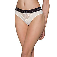 Трусики з широкою гумкою і мереживом Passion PS001 PANTIES ecru, size XL xochu.com.ua