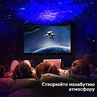 Лазерный ночник проектор звездного неба Астронавт на пульте управления 8 галактик для детей для сна космонавт