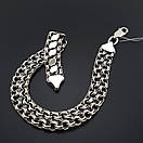 Двосторонній чоловічий срібний браслет з накладками (ширина 9 мм). Довжина 23,5 см, фото 6