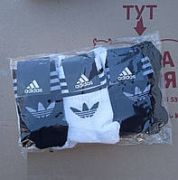 12 пар в упаковці, 6 пар чорні + 6 пар білі шкарпетки ADIDAS високі білі 41-45 грн.