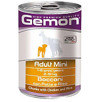 Gemon Dog Mini Adult Chunks with Chicken & Rice-Влажный корм с курицей и рисом для взрослых собак 415 гр
