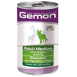 Gemon Dog Medium Adult Chunks with Lamb&Rice-Вологий корм з ягнятком та рисом для дорослих собак 1.25 кг