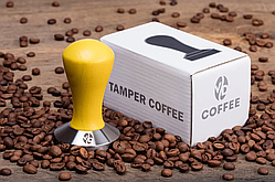 Темпер ТМ VD Coffee "Classic",  жовтий Ø 57 мм.