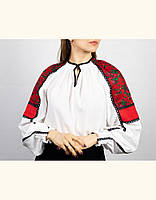 Вишиванка жіноча біла "Шалянова" ручної роботи з якісною вишивкою, український національний одяг жіночий L