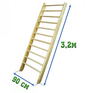 Стінка гімнастична дерев'яна (шведська) 3x0,8м