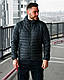 Чорна коротка чоловіча куртка з капюшоном весняна осіння, фото 2