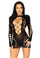 Leg Avenue Long sleeve cut out mini dress Black O/S xochu.com.ua