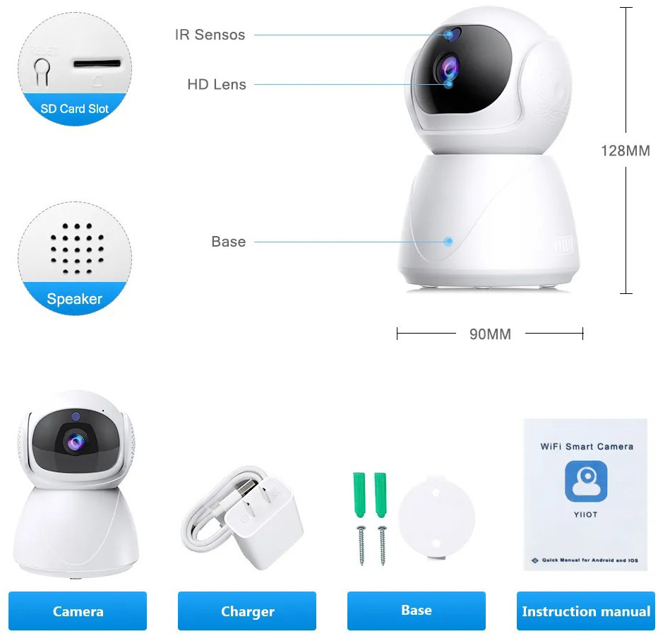 WiFi IP Камера для видеонаблюдения YI IOT 5MP 2.4/5Ghz датчик движения, ночная запись - фото 2 - id-p436777147