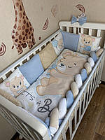 Комплекты в кроватку для новорожденных, детские комплекты постельного белья с большим принтом и конвертом