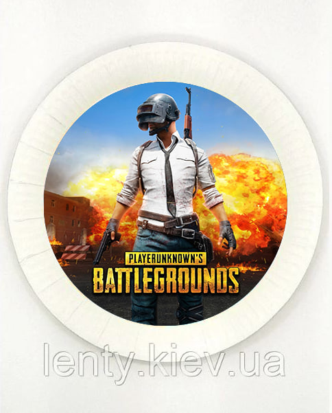 Тарілки "Playerunknown's Battlegrounds guy (PUBG)" (Поштучно) 18 см паперові малотиражні тарілочки